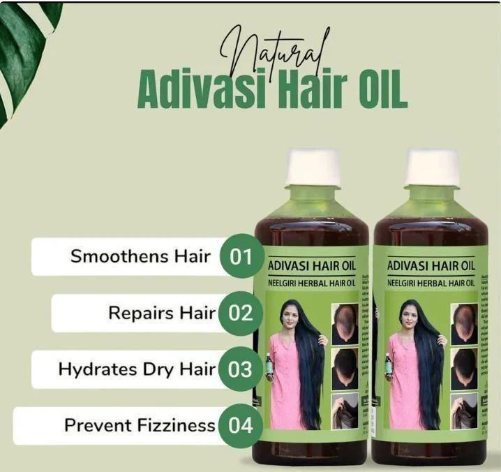 🌿Natural™ Adivasi Herbal Hair Oil 💥Buy 1 Get 1 Free