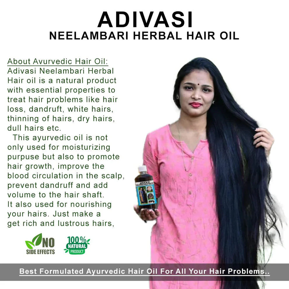 🌿Natural™ Adivasi Herbal Hair Oil 💥Buy 1 Get 1 Free