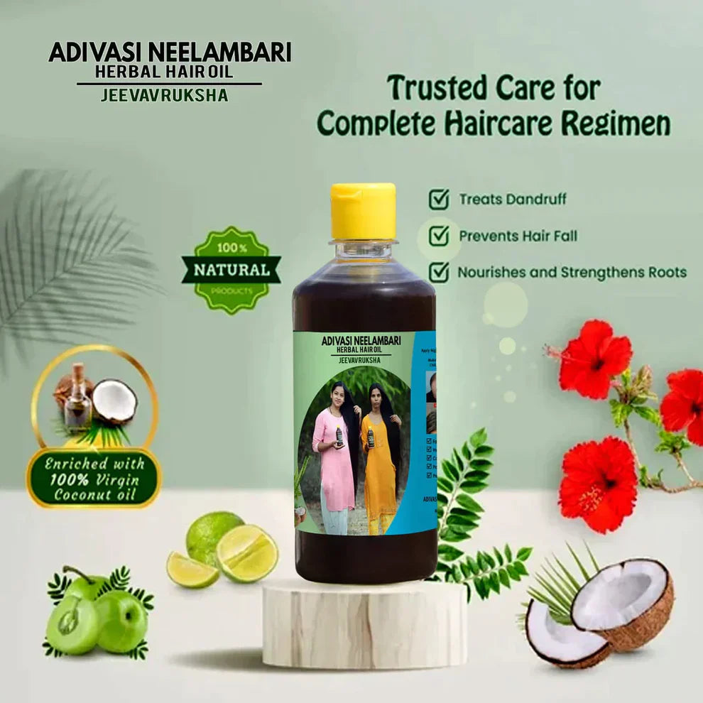 🌿Natural™ Adivasi Herbal Hair Oil 💥Buy 1 Get 1 Free